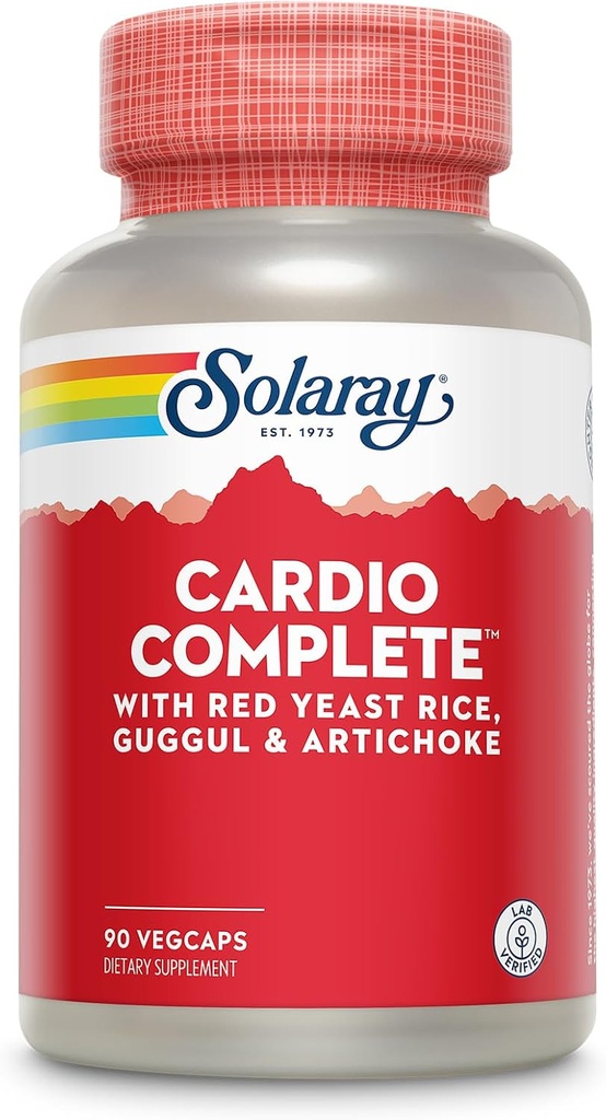 SOLARAY Cardio Complete with Red Yeast Rice, Guggul & Artichoke Extracts, Plus Β Βιταμίνες και Περισσότερα - Εργαστήριο Επαληθευμένο, 60-Day Εγγύηση - 45 μερίδες, 90 VegCaps