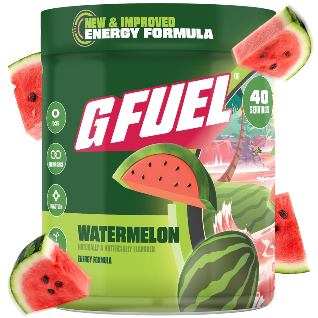 G καύσιμο Νερόμελο Energy Drink Powder, Προ προπόνηση Caffeine Mix για το Gaming, Ζάχαρη Δωρεάν Focus Amino, Βιταμίνη + Αντιοξειδωτικά, 9.9oz (Watermelon, 40 εξυπηρετούν)