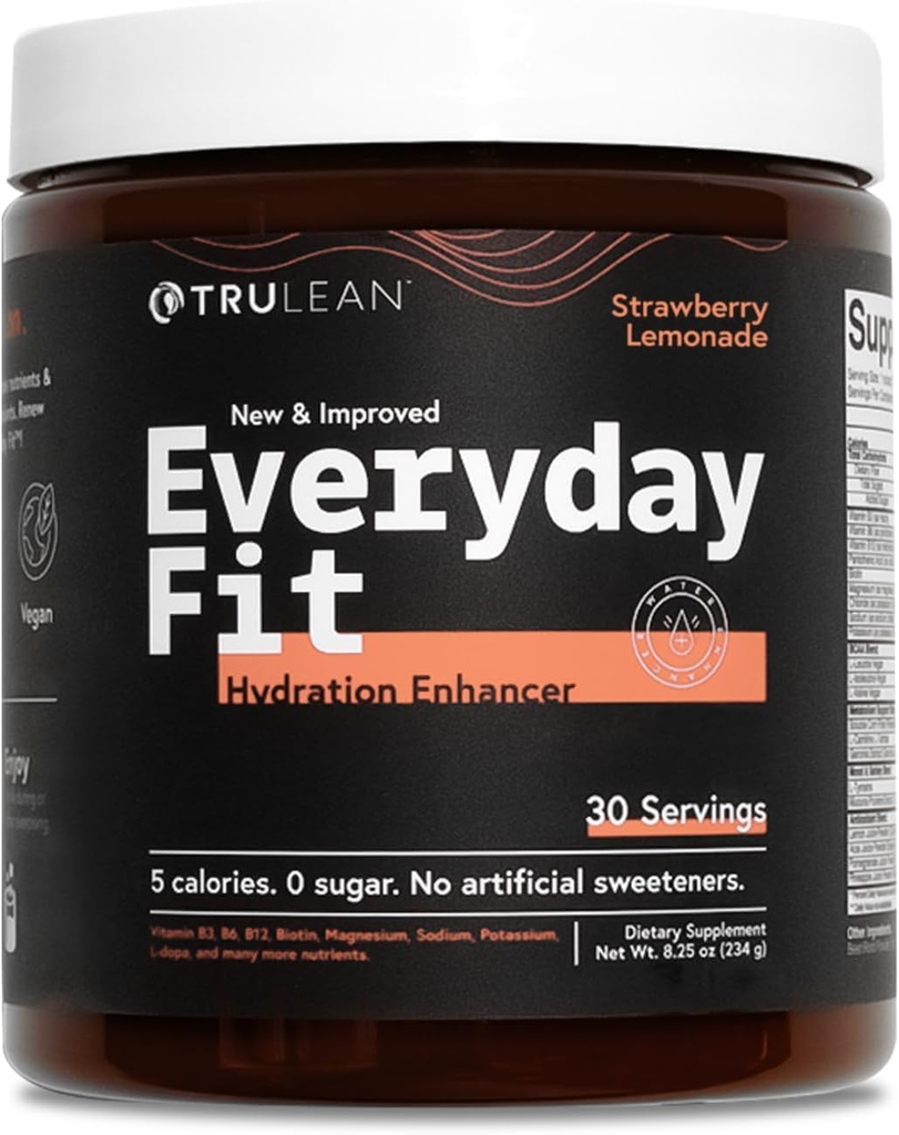 TRULEAN Everyday Fit Water Enhancer Sugar Free Ηλεκτρολυτικό Ποτό σε σκόνη BCAA Blend Keto Amino Acid Supplement Delicious Φράουλα Λεμονάδα 30 Σερβίρεις (πακέτο του 1)
