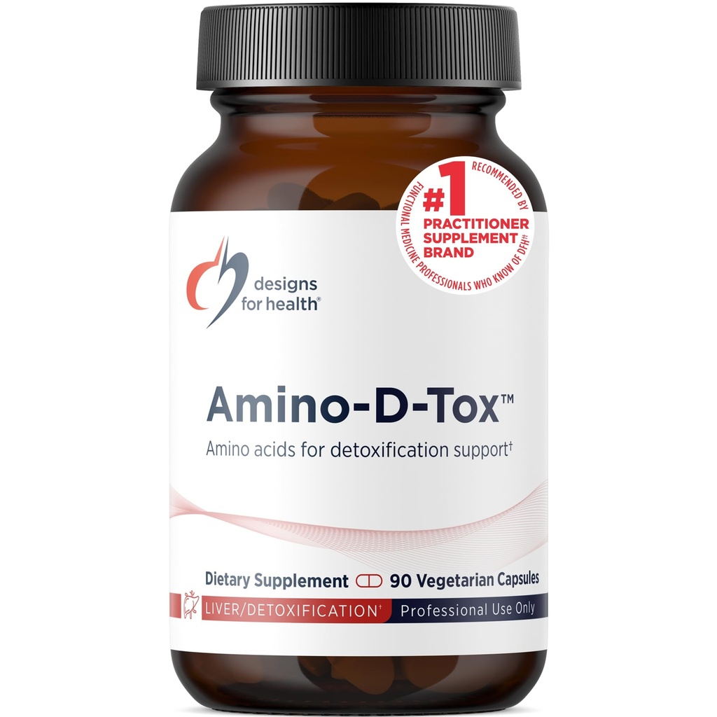 Σχέδια για την υγεία Amino-D-Tox - Amino Acid Detox + Liver Cleanse Υποστήριξη - Συμπλήρωμα Μείγμα με Γλυκίνη, Ασβέστιο D Glucarate, NAC + More - Μη ΓΤΟ (90 Κάψουλες)