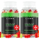 Research Labs - Premium Hemp Gummies 120 Count, 2 Fer 1 Ad. Highly Concentrated, Purified Extract Blend, Advanced Formula, Natural, Supports Relaxation, Body Aches, Worriedness
