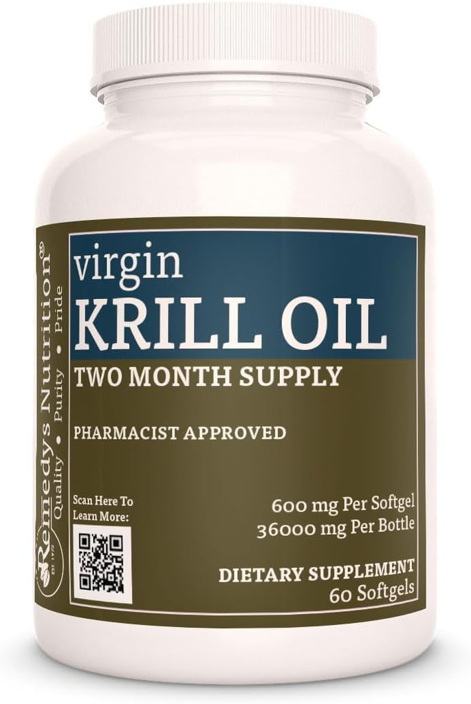 Remedy’s Nutrition Virgin Krll Oil (Omega-3 Λιπαρά Οξέα: EPA & DHA) 