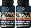 Κάψουλες εκχύλισμα Artichoke 6650mg 4-Month Supply - Υποστήριξη Πέψη, Ανοσολογική Υγεία & Ισορροπία Σώματος - Συνδυασμένα 9 Βότανα Papaya, Apple Pectin, Ginger & More - Μη ΓΤΟ 2 συσκευασίες 60 κάψουλες