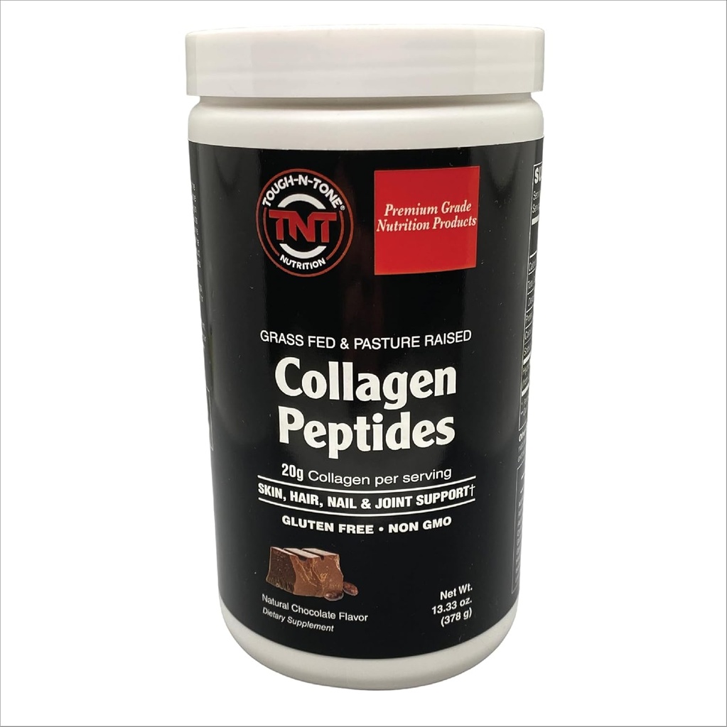 TOUGH-N-TONE Κολλαγόνο Peptides σκόνη – Σοκολάτα Γεύση – 20g Υδρολυμένο Τύπος I & III Grass-Fed Βοοειδή Κολλαγόνο – Μη ΓΤΟ, Χωρίς γλουτένη, Χωρίς γαλακτοκομικά, Χωρίς σόγια