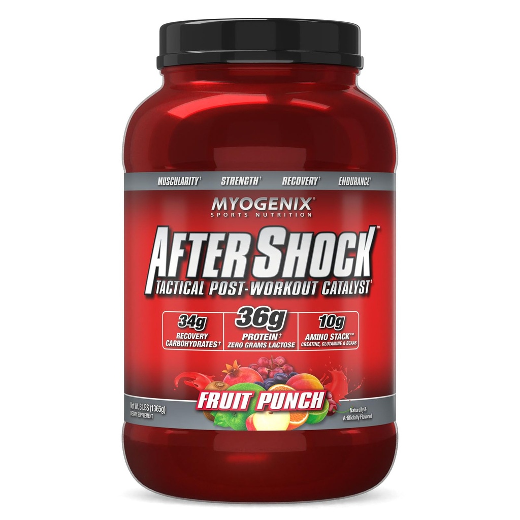 Myogenix μετά το σεισμό μετά την προπόνηση - μυϊκή ανάπτυξη σκόνη πρωτεΐνης ορού γάλακτος — επιταχύνει την ανάπτυξη των μυών και την αποκατάσταση - υποστηρίζει κοινή υγεία και επαναπληρώνει γλυκογόνο - Punch φρούτων, 3 lbs