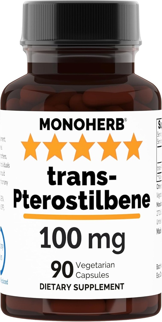 MONOHERB Trans- Pterostilbene 100 mg ανά Καψάκιο - 90 Καψάκια Χορτοφαγικής