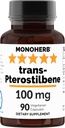 MONOHERB Trans- Pterostilbene 100 mg ανά Καψάκιο - 90 Καψάκια Χορτοφαγικής