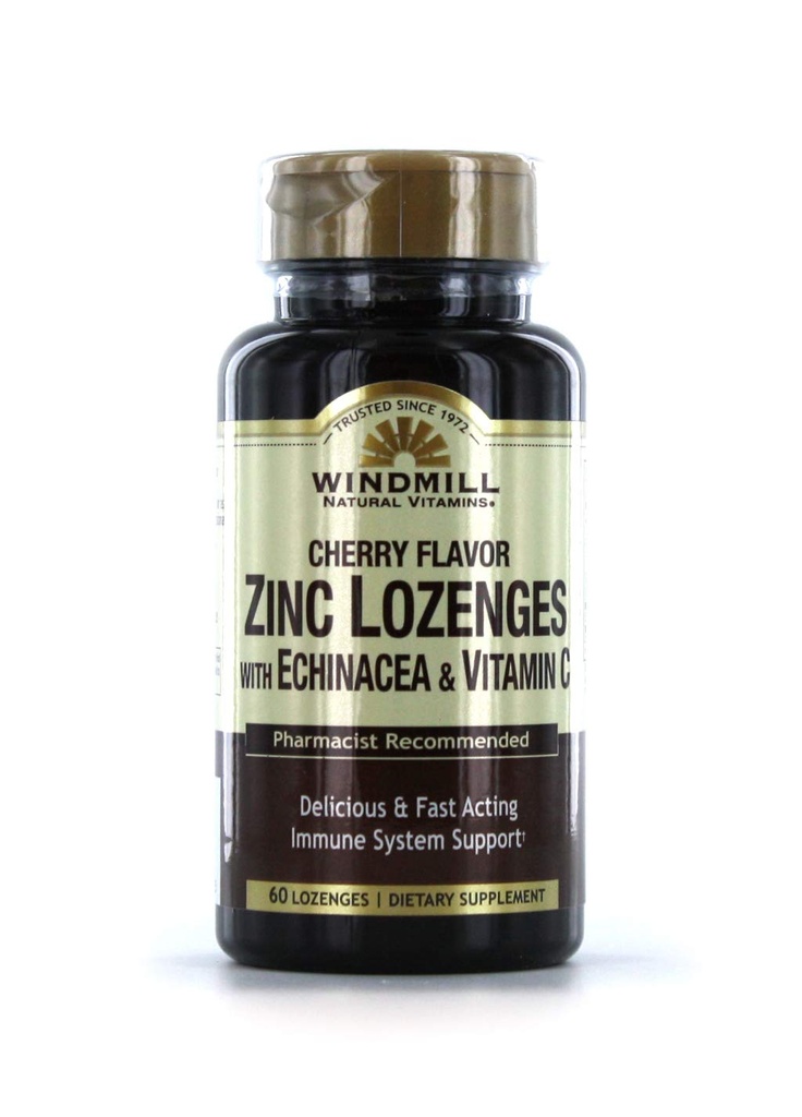 Windmill Zinc Lozenges Withechinacea & Vitamin C Cherry Flavor 60 Ea
