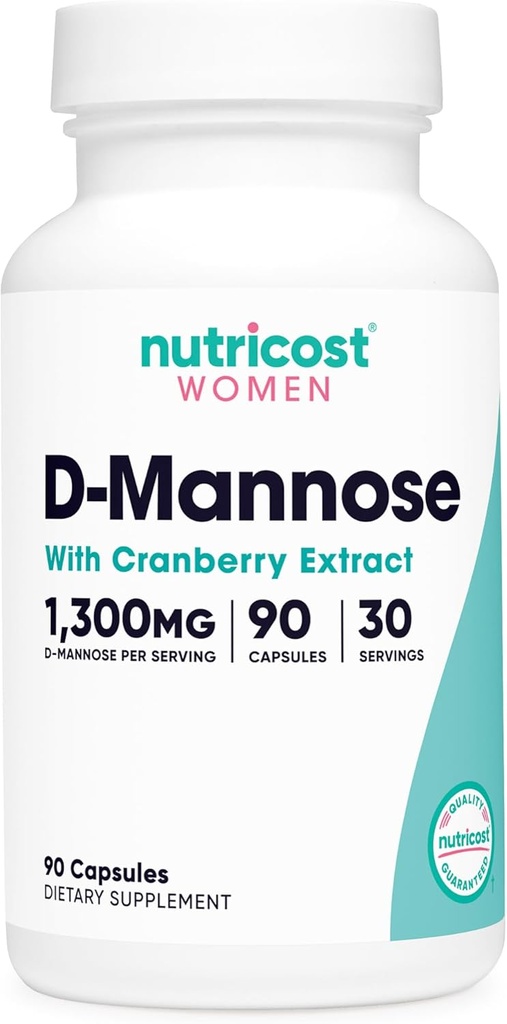 Nutricost D- Mannose με εκχύλισμα βατόμουρου για γυναίκες 1300mg 90 κάψουλες