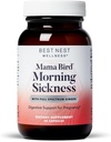 Best Nest Wellness Mama Bird Morning Sickness Relief - Gentle συμπλήρωμα Formula Aids Against Morning Sickness - Συμπλήρωμα με εκχύλισμα Ginger & Root Powder - 60 κάψουλες