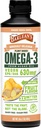 Συμπλήρωμα Ginger Peach Vegan Omega 3 της Barlean, Liquid Algae Oil με 630 mg EPA & DHA, Ωμέγα με βάση το φυτό από Algal Oil, Non-GMO & Gluten Free, 16 oz