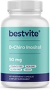 BESTVITE D-Chiro Ινοσιτόλη (120 κάψουλες χορτοφάγων) - Δεν Stearates - Vegan - Μη ΓΤΟ - Χωρίς γλουτένη