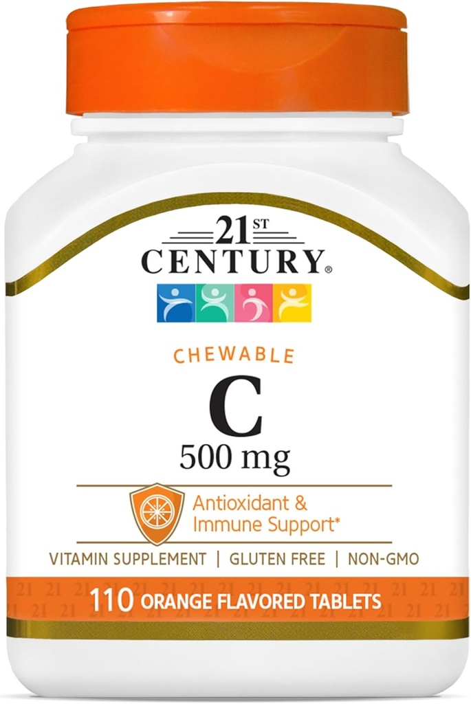 21st Century Vitamin C 500 mg Chewable Tablets, Orange, 110 Count