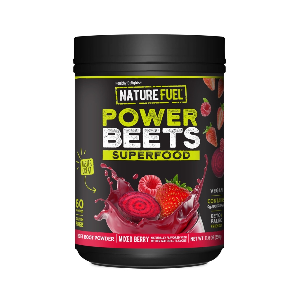Nature Fuel Power Beets Powder, Delicious Mixed Berry, Συμπυκνωμένο Superfood Supplement, Υποστηρίζει Κυκλοφορία, Φυσική Ενέργεια & Σταματίνα, Μη ΓΤΟ, 60 Υπηρεσίες (Packaging May Vary)