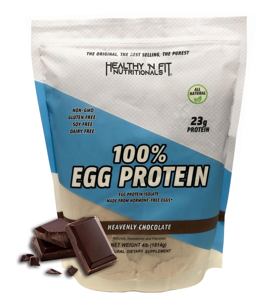 Healthy 'N Fit 100% Πρωτεΐνη Αυγού- Σοκολάτα (4lb): 100% Λευκή Πρωτεΐνη Αυγού. Μηδενική Λακτόζη, Μηδέν Ζάχαρη.- Εξαιρετικά καθαρή, Φυσική Πρωτεΐνη Αυγού Απομονωμένη