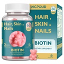 Δέρμα μαλλιών και νύχια Biotin Gummies, υποστηρίζει υγιή μαλλιά, δέρμα & νύχια, Vegan Βιταμίνες για γυναίκες & άνδρες, υποστηρίζει την ανάπτυξη των μαλλιών και ισχυρότερα νύχια, υγιή δέρμα, 30 ημέρες προσφοράς
