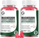 2 Συσκευασία Μαγνήσιο Taurate Gummies Taurate - Μαγνήσιο Taurate, Μαγνήσιο Γλυκινικό, Μαγνήσιο Κιτρικό συν ψευδάργυρο Βιταμίνη B6, Υποστήριξη για την υγεία της καρδιάς, μυών Χαλαρώστε, Οστική υγεία - 120 κόμης