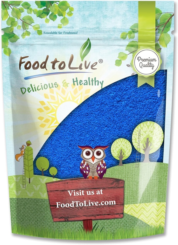 Τροφή για να ζήσετε μπλε σκόνη Spirulina, 8 ουγγιά — καθαρό ωμό μπλε-πράσινο εκχύλισμα φυκιών, Kosher, Vegan, μη-ακτινοβολημένο, πλούσιο σε Phycocyanin, μεγάλη για χυμούς, smoothies, Shakes, ποτά, και χρωστικές τροφίμων