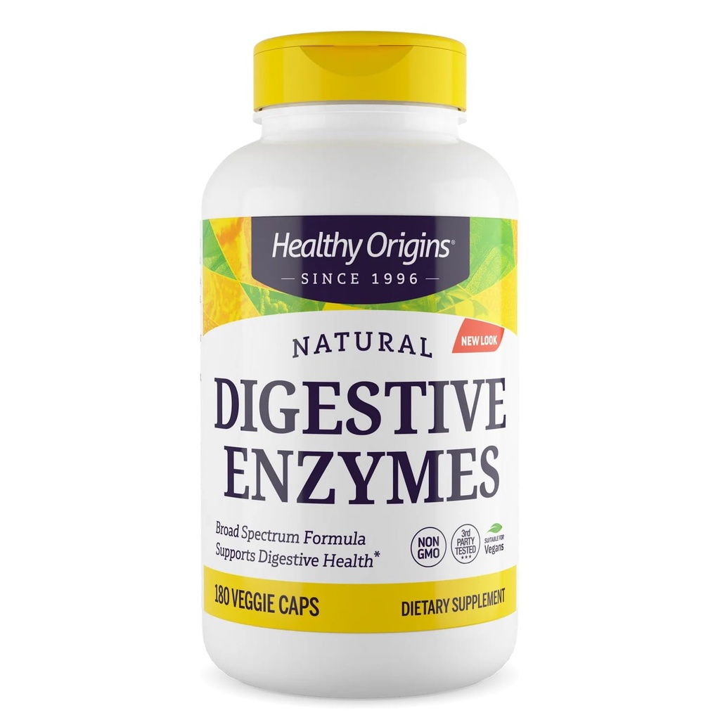Υγιεινής προέλευσης ένζυμα (Broad Spectrum, Non-GMO, Gluten Free, Digestive Support), 180 Veggie Caps
