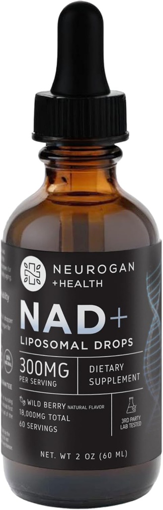 Neurogan NAD+ Liposomal Drops - 300mg ανά υπηρεσία, 18.000mg Σύνολο - Υγρές σταγόνες Συμπληρώματα - Κυτταρική & Ανοσολογική Υποστήριξη NAD Συμπλήρωμα - Νικοτιναμίδη Δινουκλεοτίδιο Αδενίνης για γυναίκες & άνδρες