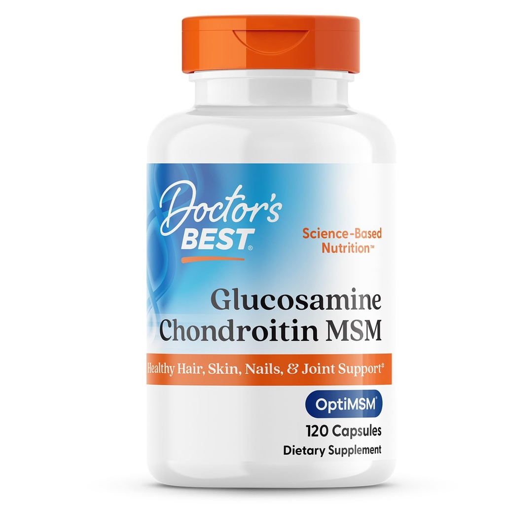 Καλύτερη Glucosamine Chondroitin Msm του γιατρού με OptiMSM κάψουλες, υποστηρίζει υγιή κοινή δομή, λειτουργία & άνεση, μη GMO, χωρίς γλουτένη, χωρίς σόγια, 120 κόμης (πακέτο του 1)