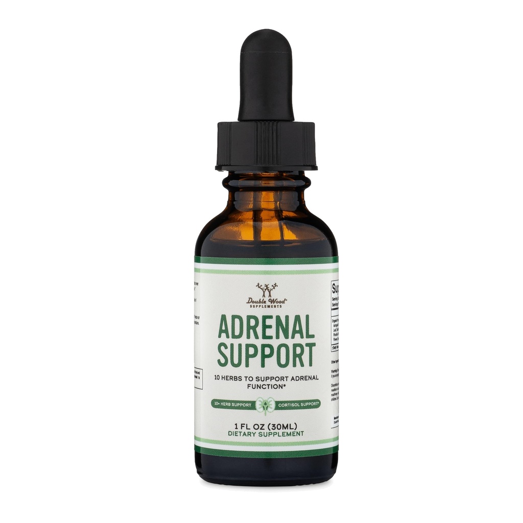 Adrenal Support Supplements (Liquid Drops) - 10 Organic Adaptogens for Adrenal Fatigue (One Month Supply) Cortisol Manager for Stress Relief (10 Apoptogenic Herbs for Adrenal Health) by Double Wood
