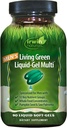 Irwin Naturals Men's Living Green Liquid-Gel Multi - 90 Liquid Softgels - 70 Απαραίτητα θρεπτικά συστατικά, Βιταμίνες Full-Spectrum, Wholefood Blend - Στοχευμένη υποστήριξη Adrenal & Brain - 30 Σύνολο εξυπηρετήσεων