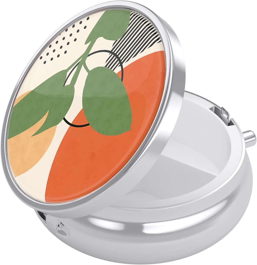 Nipichsha κουτί χάπι, μικρή θήκη χάπι για το πορτοφόλι & τσέπη, χαριτωμένο ταξιδιωτική ιατρική Organizer, φορητός κάτοχος δοχείου ιατρικής για να κρατήσει βιταμίνες, φαρμακευτική αγωγή, ιχθυέλαιο & συμπλήρωμα, Τροπικά φυτά