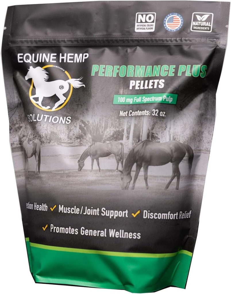 Performance Plus Equine Hemp Supplement 100mg - 32 oz - Επίσημο προϊόν Equine Hemp της PRCA, WPRA, WSTR και RSTR