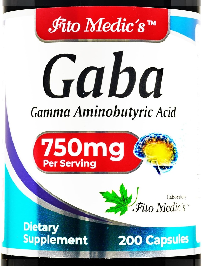 FITO MEDIC'S Lab- GABA, 750 mg ανά Σερβίρισμα, 200 Κάψουλες, Συμπληρώματα GABA, Εξαιρετικά υψηλή απορρόφηση - Αμινοξέα - GABA Κόνις - βουτυρικό οξύ s.