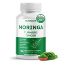 Moringa 12-σε-1 Συμπλήρωμα με Turmeric Cinnamon Quercetin Ashwagandha Ginger Boswellia Nettle Saffron Tart Cherry Σκόρδο - Κατασκευασμένο στις ΗΠΑ