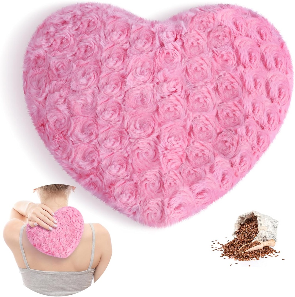 Atsuwell Βάση θέρμανσης μικροκυμάτων, Μαξιλάρι θερμότητας θερμού υγρού πολλαπλών χρήσεων, Αφράτο θερμαντικό δοχείο για κραδασμούς, αρθρώσεις, λαιμός, υγρό συμπιέζει για καταπραϋντική μυϊκή πίεση και χαλάρωση, ροζ