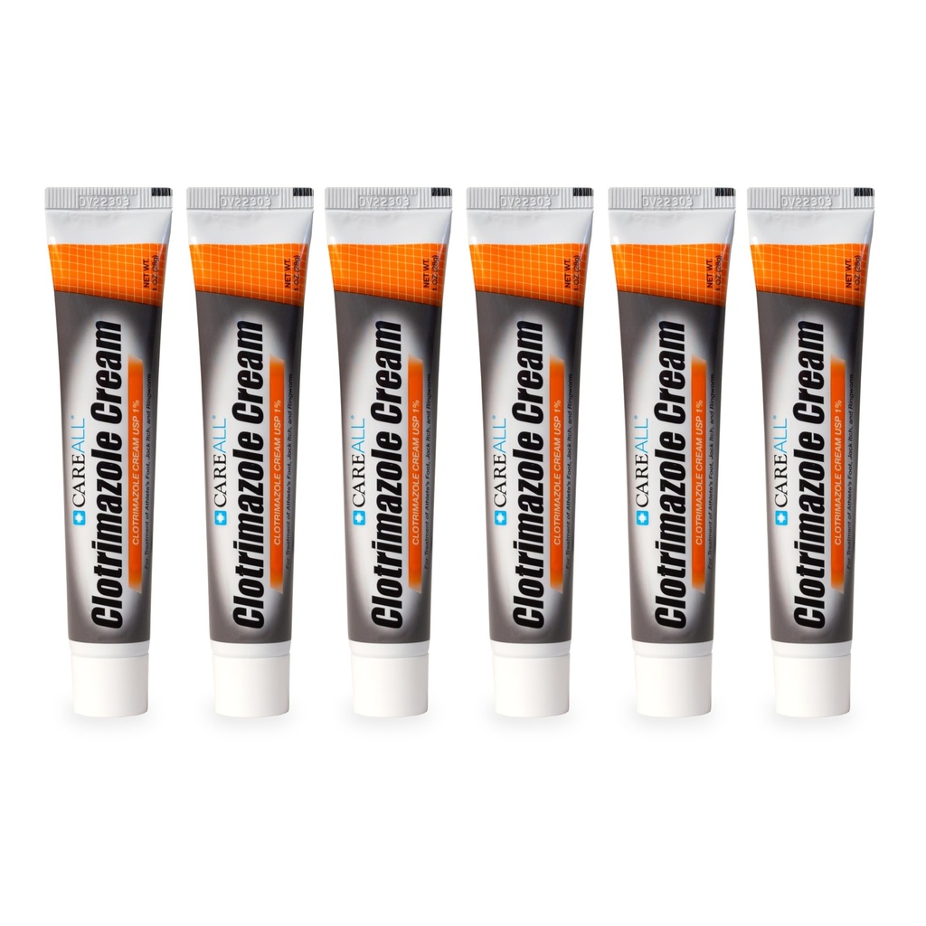 CareAll Clotrimazole Αντιμυκητιασική Κρέμα 1% USP 1.0 oz. (6 Πακέτο), Θεραπείες Τα Πόδια του Αθλητή, Jock Itch και Ringworm, Καταπραϋντικά και Ανακουφίζει φαγούρα, κάψιμο και ρωγμή από αυτές τις συνθήκες