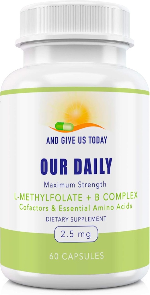 Η Καθημερινή μας Βίτες L-Methylfolate B Complex Cofactors & Essential Amino Acids (2,5mg) - Ενεργό φολικό άλας, μεθυλιωμένο B12 Methylcobalamin, B6 και Glycine - 60 Count