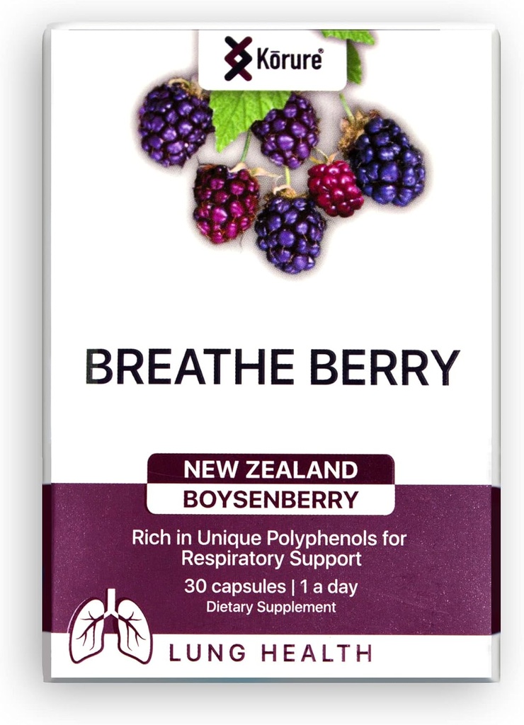 Breathe Berry Boysenberry Natural Healthy Lungs Supplement, Supports Chest Congestion, Mucus and Boosts Overall Respiratory Wellness Healthy Lungs Supplement