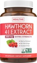 Super Potent Hawthorn Berry Extract Capsules - Hawthorn Berry Supplement Made from Extra Strength Concentrate to Support Heart and Digestive Health - Vegan Non-GMO & Gluten Free (2 Month Supply)