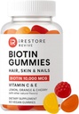iRestore Gummy Βιταμίνες μαλλιών, Vegan Biotin Gummies για το δέρμα των μαλλιών και τα νύχια Gummies, Gummies μαλλιών, Biotin Gummies για την ανάπτυξη των μαλλιών Βιοτίνη Βιταμίνες Μαλλιά Βιταμίνες Gummies για γυναίκες & άνδρες, Biotin 10000mcg