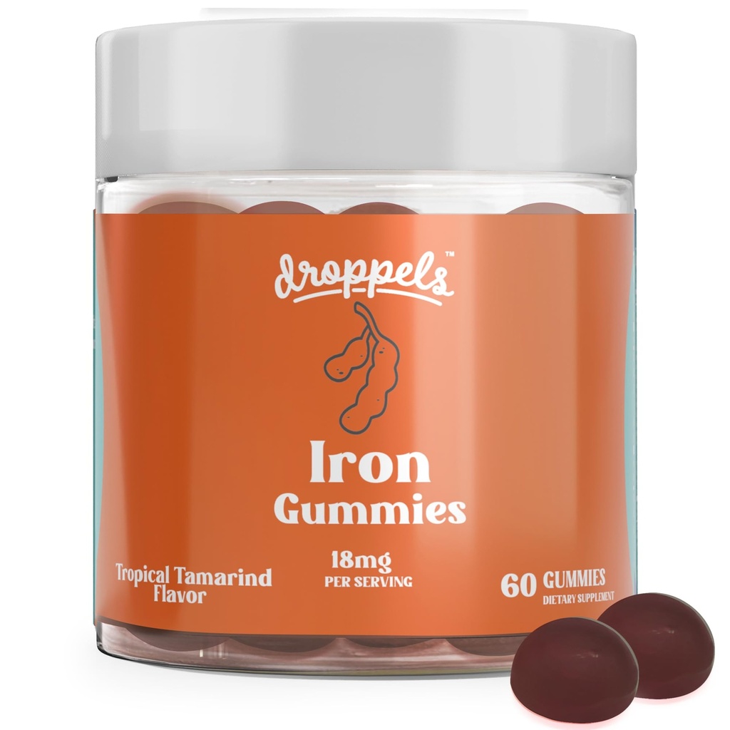 Σταγονίδια Iron Gummies 18mg για γυναίκες και άνδρες – Vegan Plant-based Iron Supplement 