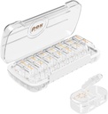 HBlife Weekly Pill Organizer and Dispenser 2 φορές την ημέρα, Daily AM and PM Travel Pill Box Container 7 Ημέρες για Βιταμίνες, Φάρμακα, Συμπληρώματα και ιχθυέλαιο, Dustproof Medicine Divector Case (Καθαρά)