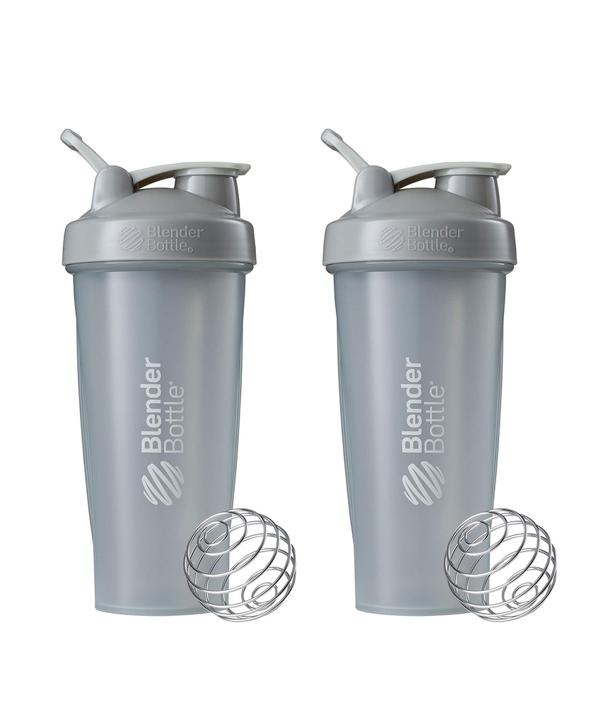 BlenderBottle Classic Shakeer μπουκάλι Ιδανικό για τις ανακινήσεις πρωτεϊνών και πριν την προπόνηση, 28-Ounce (2 Pack), Pebble Γκρι