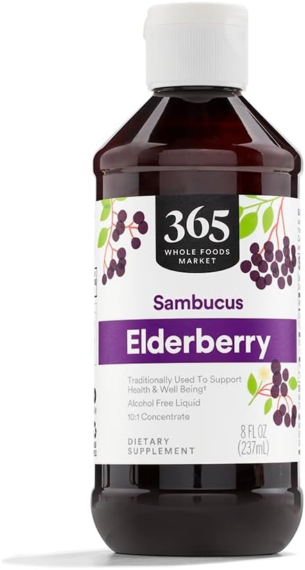 365 Με ολόκληρη την αγορά των τροφίμων, Syrup Elderberry, 8 Fl Oz