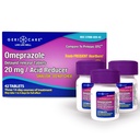 GeriCare Omeprazole Δισκία καθυστερημένης αποδέσμευσης 20mg Χάπια μειωτήρα οξέος στομάχου για 24 ώρες Ανακουφιστική θεραπεία με αναρρόφηση οξέος για τη θεραπεία των συχνών δισκίων ανακούφισης από εγκαύματα (42 Count)
