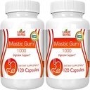Mastic Gum Capsules - Natural Gastrointestinal Support Supplement, 1000mg Per Serving - 120 Capsules (2 Bottles)