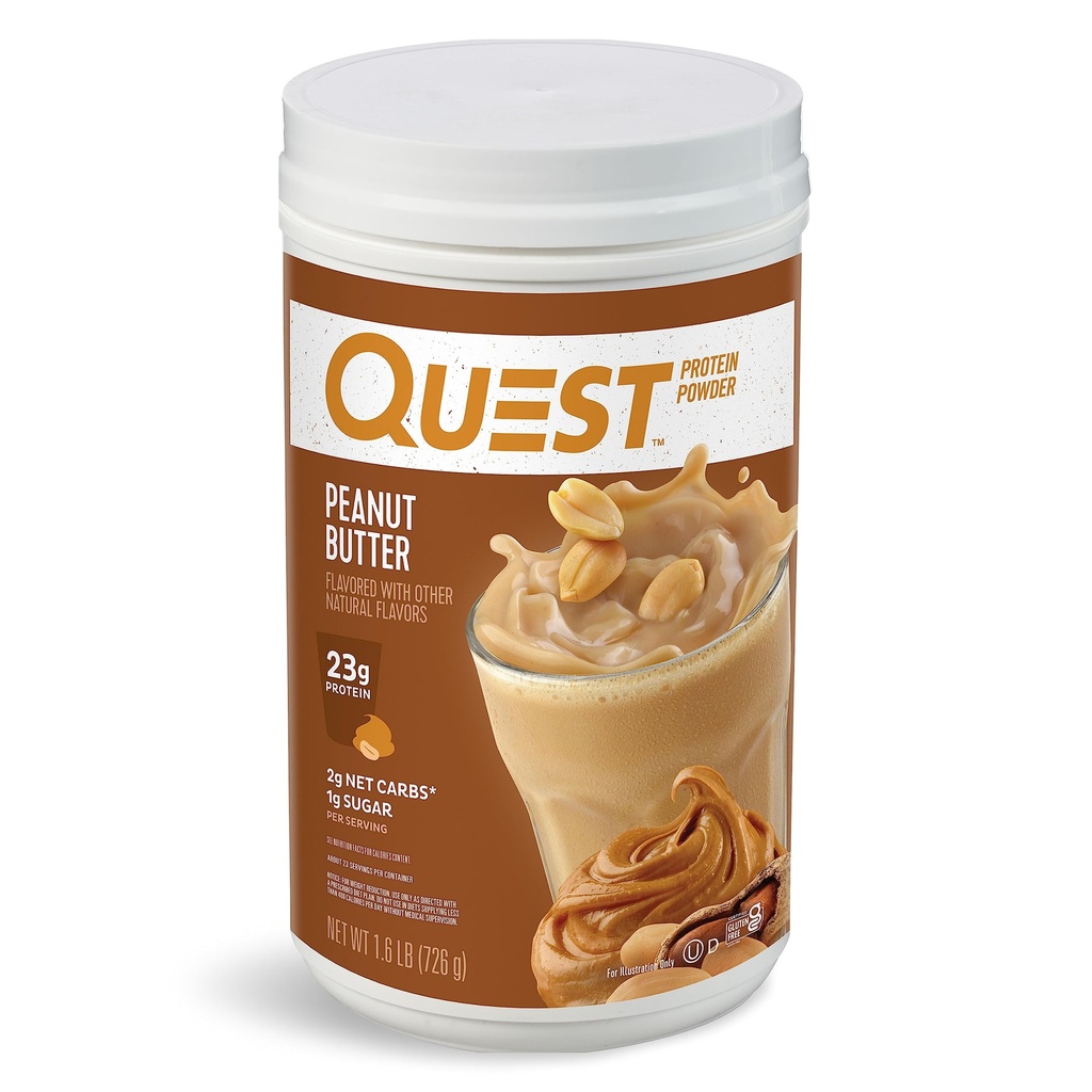 Quest Nutrition Peanut Butter Protein Powder, 23g Protein, 1g Sugar, Low Carb, Gluten Free, 1.6 Pound, 23 Servings
