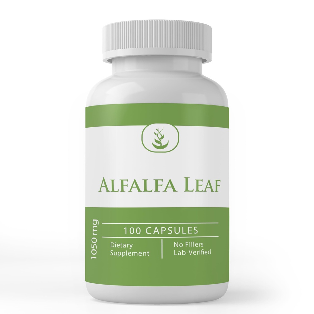 Αμιγώς πρωτότυπα συστατικά Alfalfa Leaf, (100 κάψουλες) Πάντα καθαρό, χωρίς πρόσθετα ή πληρωτικά, Εργαστήριο Επαληθευμένο