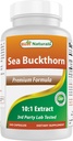Best Naturals Sea Buckthorn Oil Powder Extract 10:1 500 mg 240 Κάψουλες - Μη ΓΤΟ, Χωρίς γλουτένη - Περιέχει φυσικά Omega-7 Palmetoleic Acid
