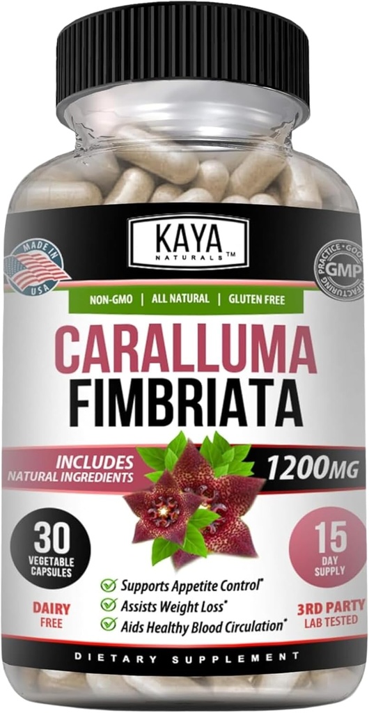 Kaya Naturals - Caralluma Fimbriata 1200mg High Potency Supplement 