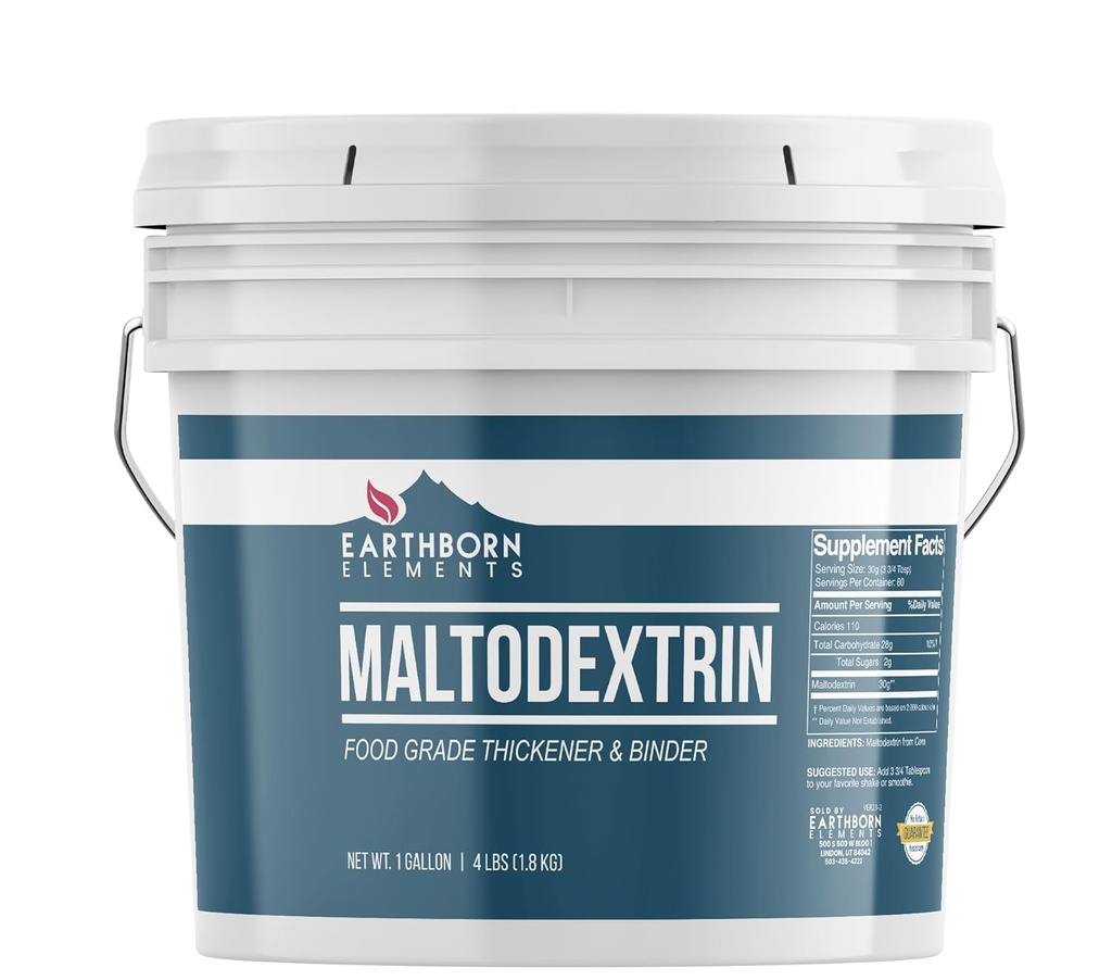 Earthborn Elements Maltodextrin (1 Gallon) Διαλυτό νερού, σύνθετο υδατάνθρακες για ανακινήσεις προπόνησης, χωρίς τεχνητό χρώμα ή άρωμα