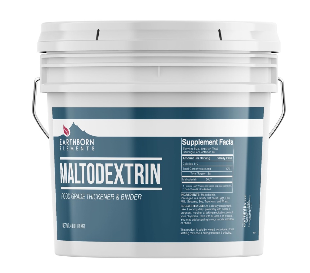 Earthborn Elements Maltodextrin (1 Gallon) Διαλυτό νερού, σύνθετο υδατάνθρακες για ανακινήσεις προπόνησης, χωρίς τεχνητό χρώμα ή άρωμα