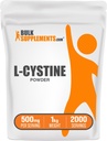 BulkSupplements.com L-Cystine Powder - L-Cystine 500mg, L-Cystine Supplement, Amino Acid Supplement - για Ανοσολογική Υποστήριξη, Χωρίς Γλουτένη, 500mg ανά Σερβίρισμα, 1kg (2,2 lbs) (Συσκευασία των 1)